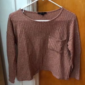 Women’s Forever 21 Pink Vertical Stripes Lightweight Knit Sweater Size S